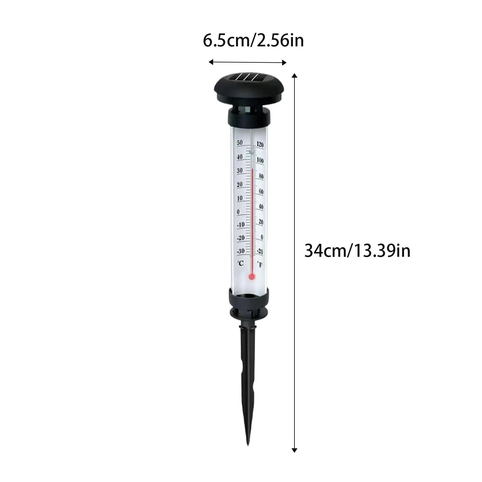 Solar Lights Pathways Waterproof Solar Temperature Gauge Lights Patio Outdoor Temperature Gauge For Garden Lawn Backyard House Zpaxo