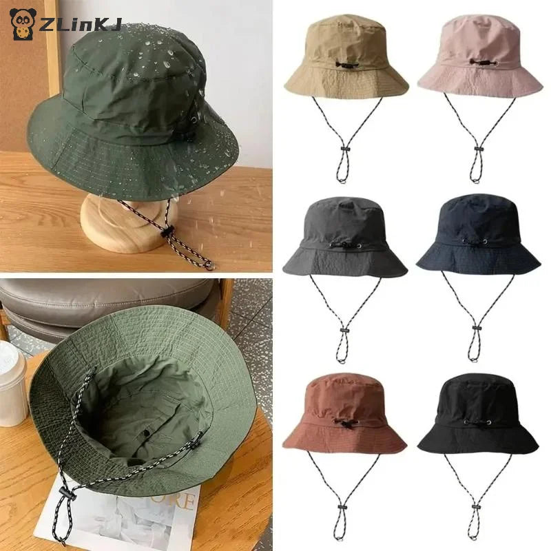 ▶1Pcs Summer Sun Protection Waterproof Fisherman Hat Bucket Camping Hiking Mountaineering Cap Foldable Storage Bag Zpaxo