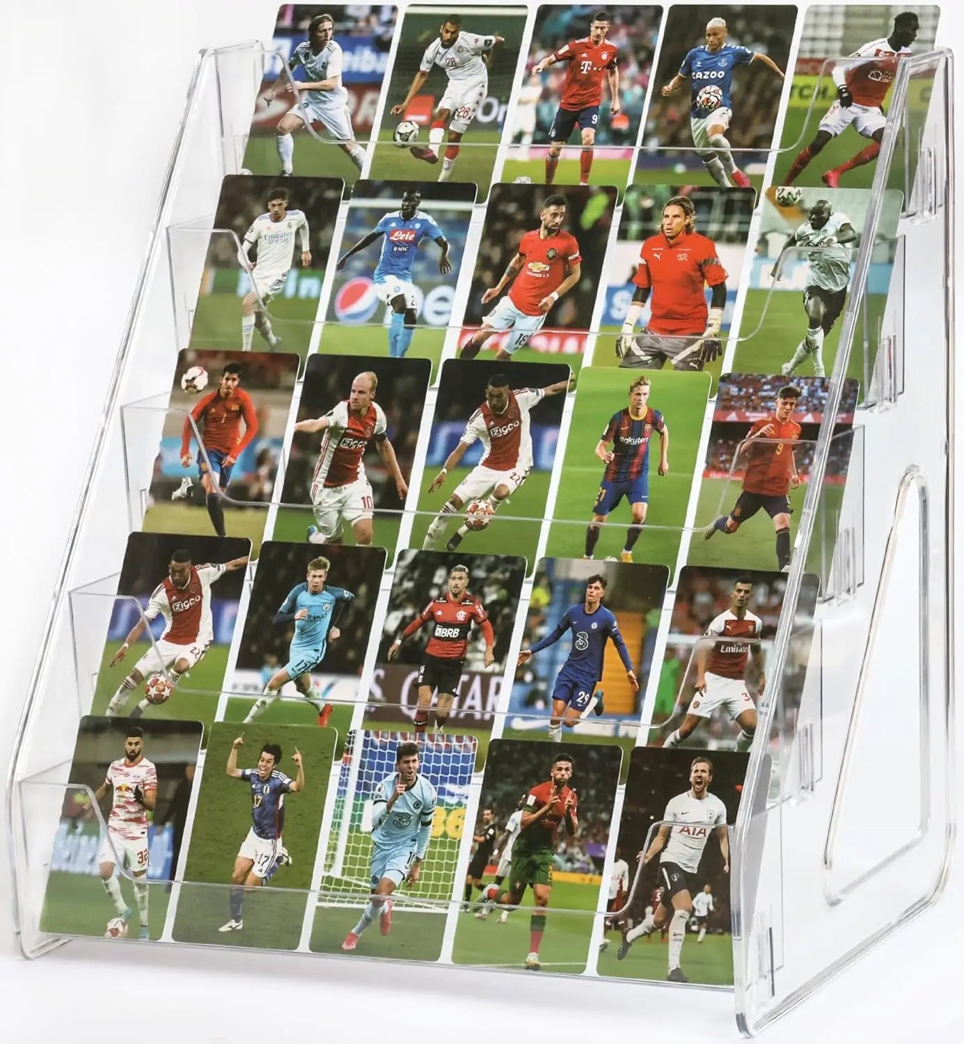 5-Tier Clear Acrylic Card Display Stand for Graded Sports Cards