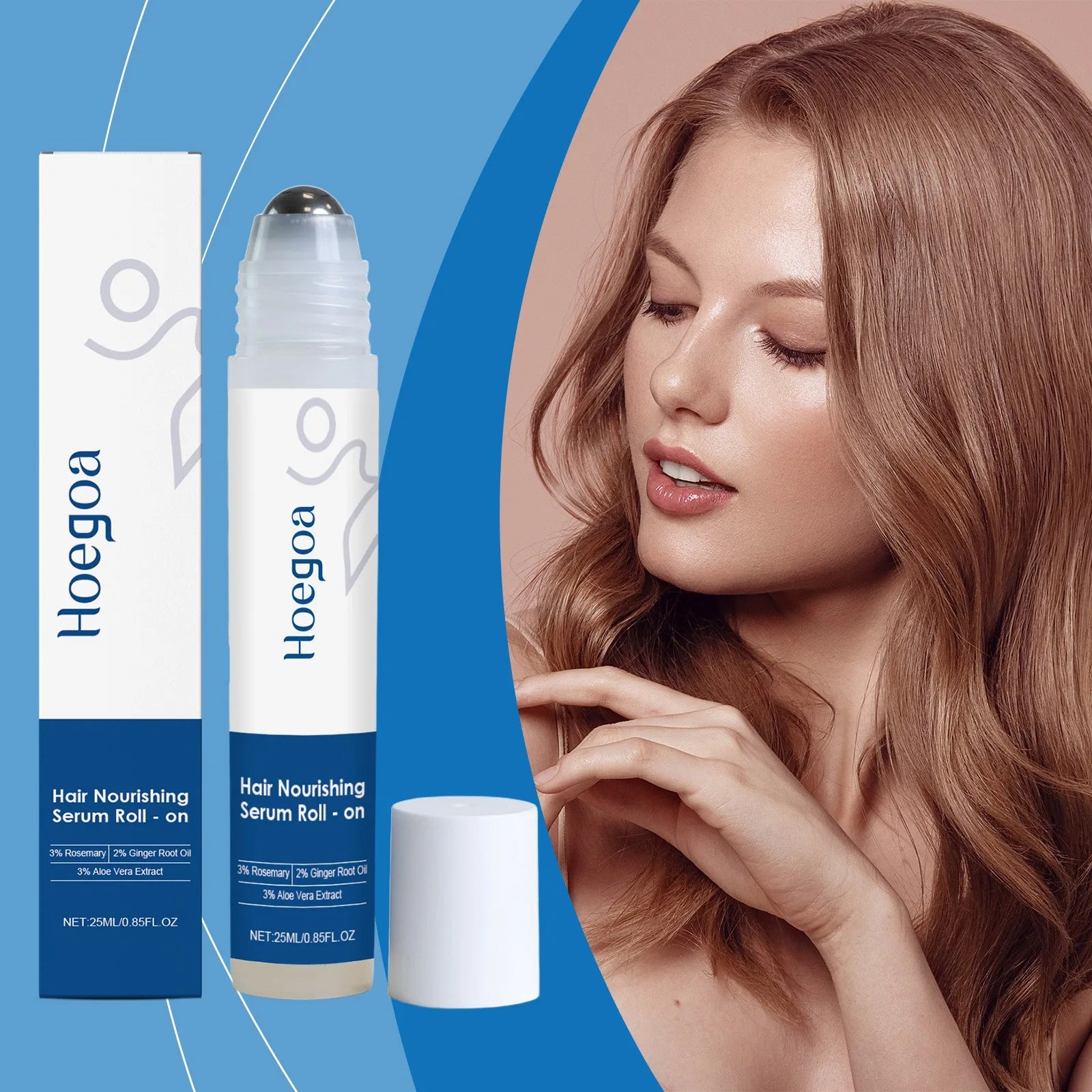 Rosemary Hair Growth Roller Serum | Scalp & Follicle Essence Hair Growth Serum Zpaxo 50ml Boxed