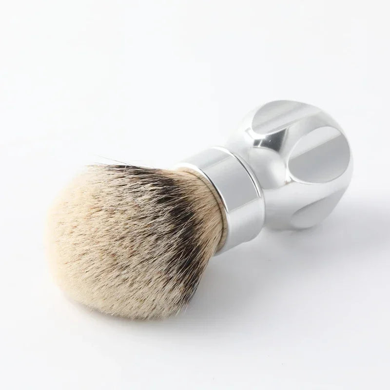 YAQI 24MM Gemini Anodized Metal Handle Silvertip Badger Hair Shaving Brush For Mens Cleaning Beard Advanced style Shaving Brush Zpaxo