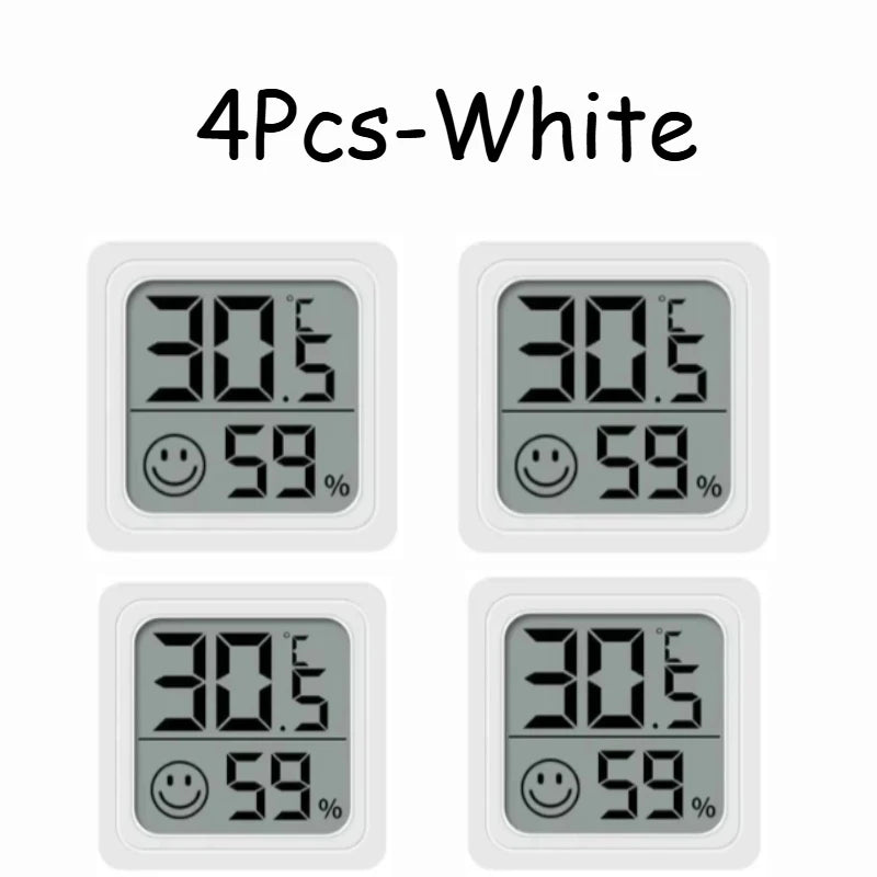 Digital Thermometer Hygrometer Indoor Mini Thermometer Indoor Thermometer Humidity Meter Sensor Gauge Weather Station for Home Zpaxo 4PCS-White
