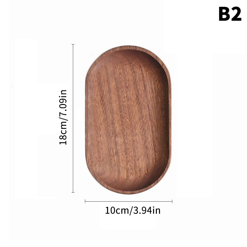 Wooden Tray Whole Walnut No Splicing Serving Board Natural Cut Trays