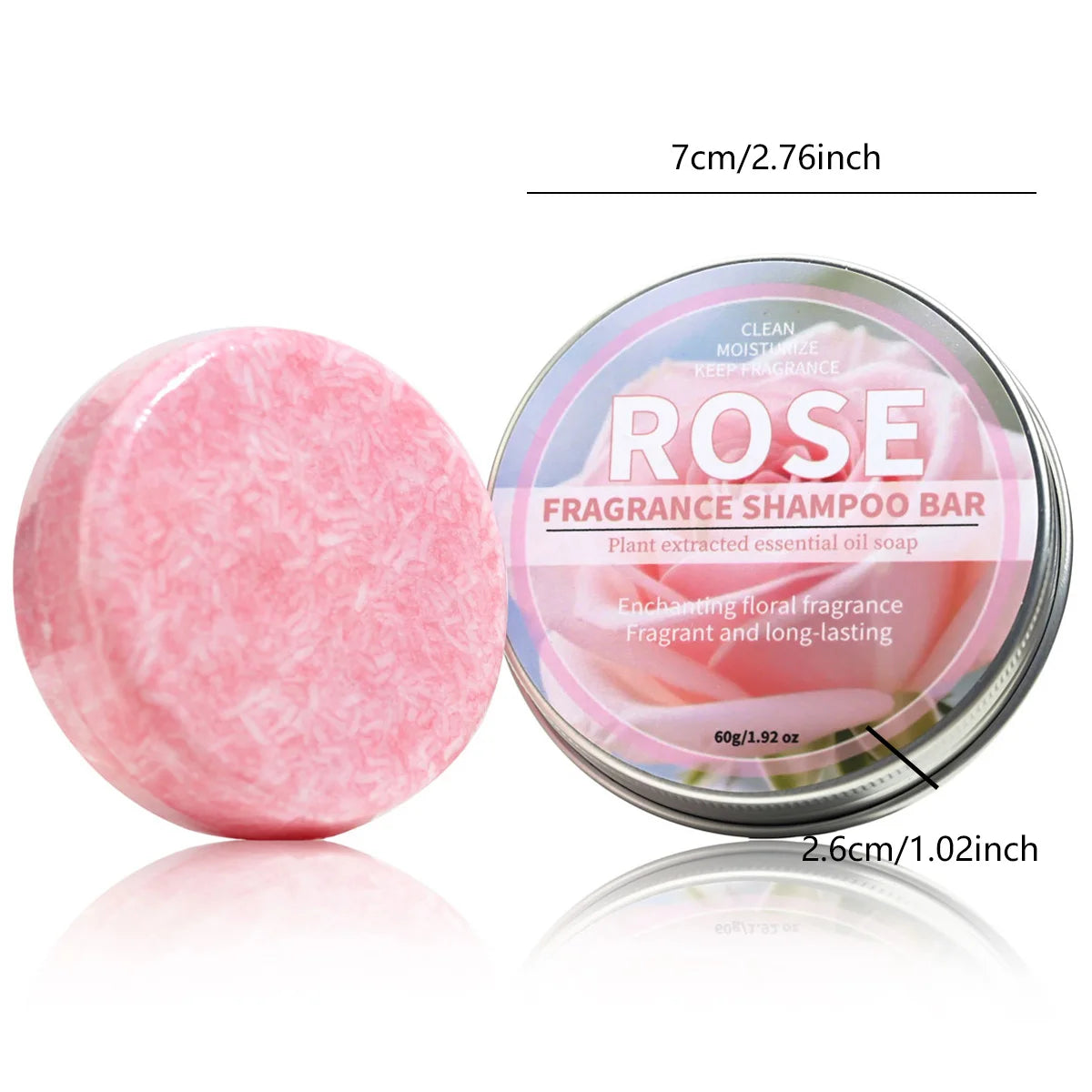 Pink Rose Essential Oil Shampoo Bar – Hair & Hand Soap Shampoo Bar Soap Zpaxo