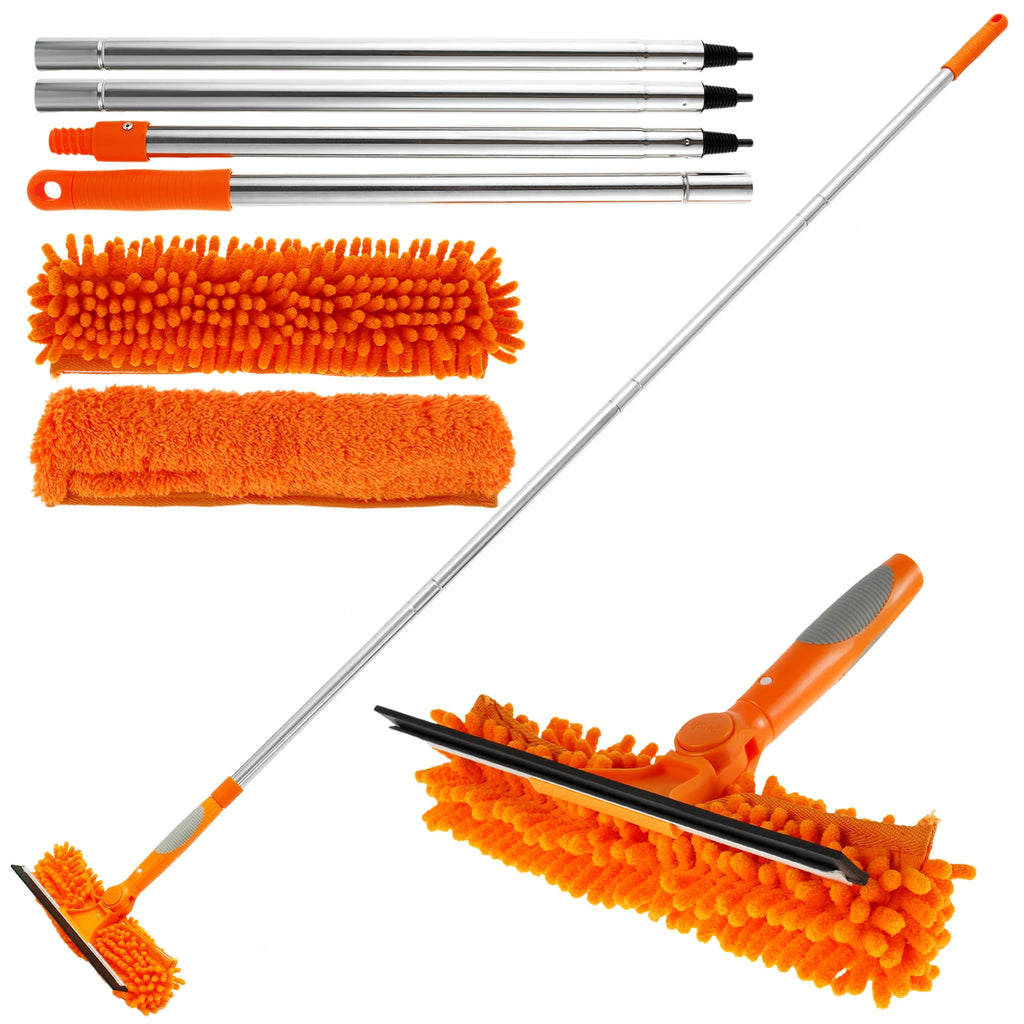Professional Glass Cleaning kit Window Cleaning Squeegee Squeegee Window Extension Handle with 2 Pad For Walls & Ceilings Floor Zpaxo SET