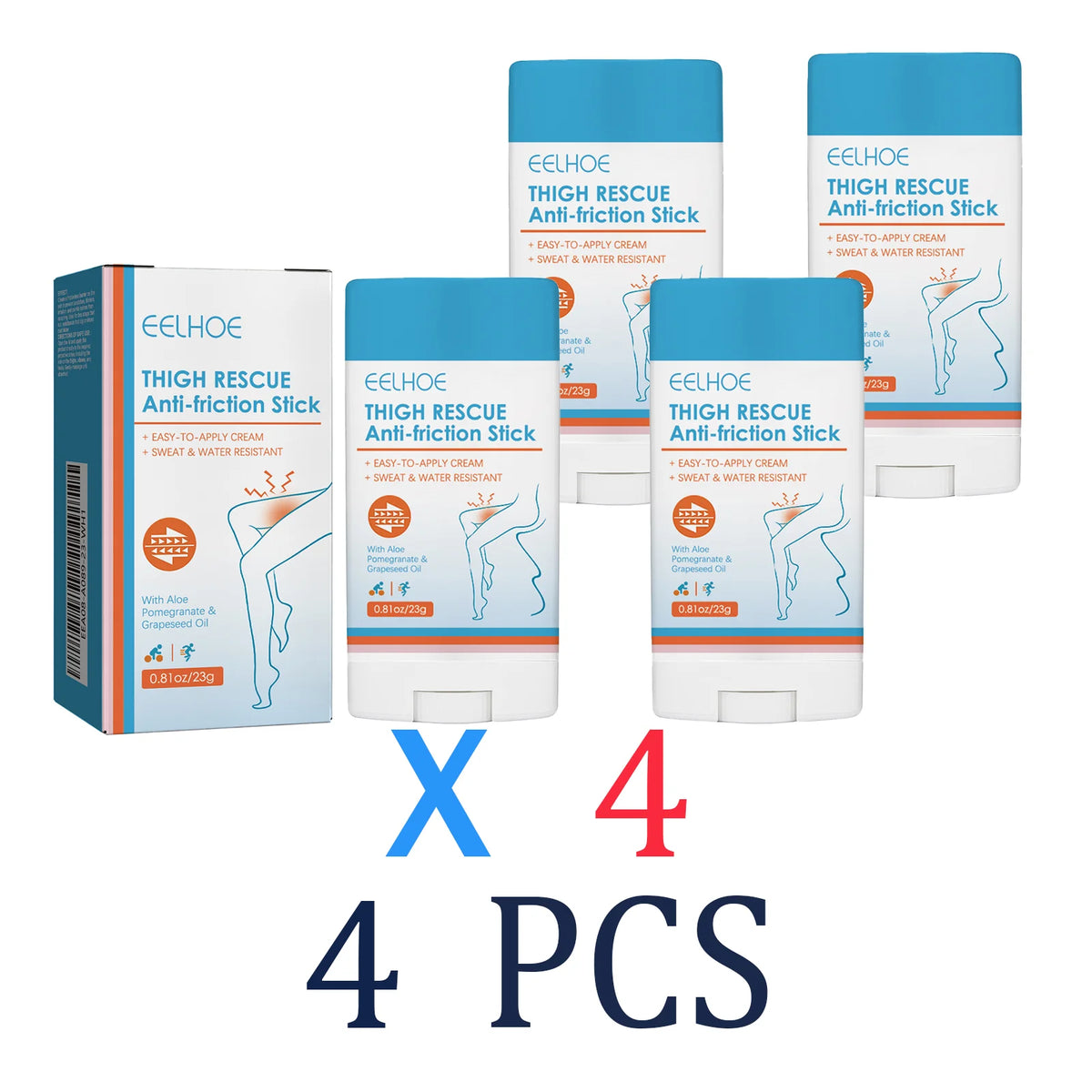 1/2/3/4/5Pcs Anti Chafing Stick Dry Skin Remedy Moisturizing Without Greasiness Gentle Nourishing Thigh Chafing Protection Zpaxo 4 Pcs