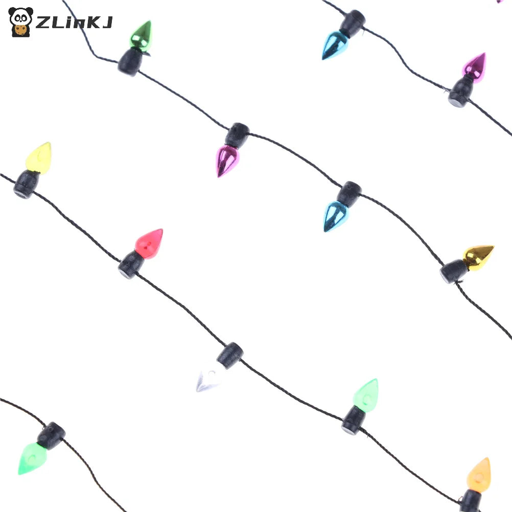 ▶1/12 Dollhouse Lamp Miniature 0.5m A String Of Multi-coloured Plastic Christmas Lights Doll House Decorating Props Zpaxo