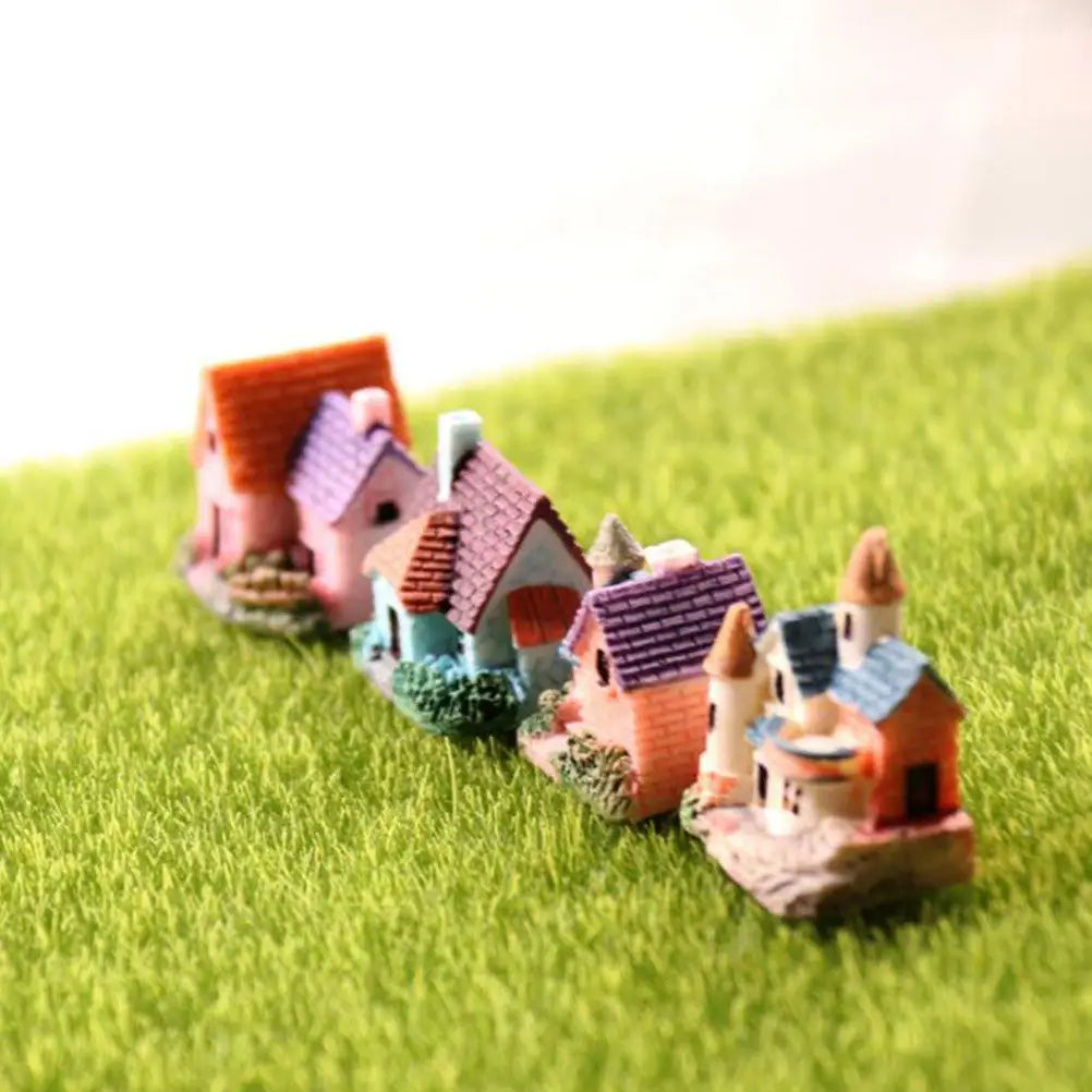 Mini Resin House Creative Micro Landscape Decor for Succulent Moss Bonsai Garden Plant Ornaments Artificial Miniature Landscape