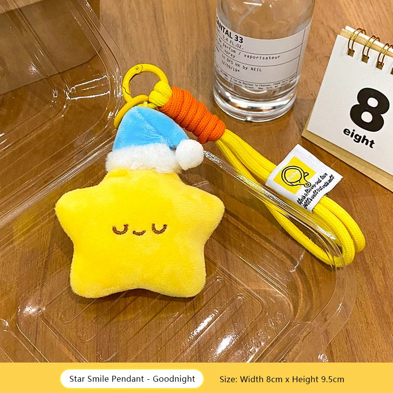 ▶1PCS Cute Star Doll Pendant Plush Doll Pendant Keychain Accessories Student Backpack Pendant Zpaxo A