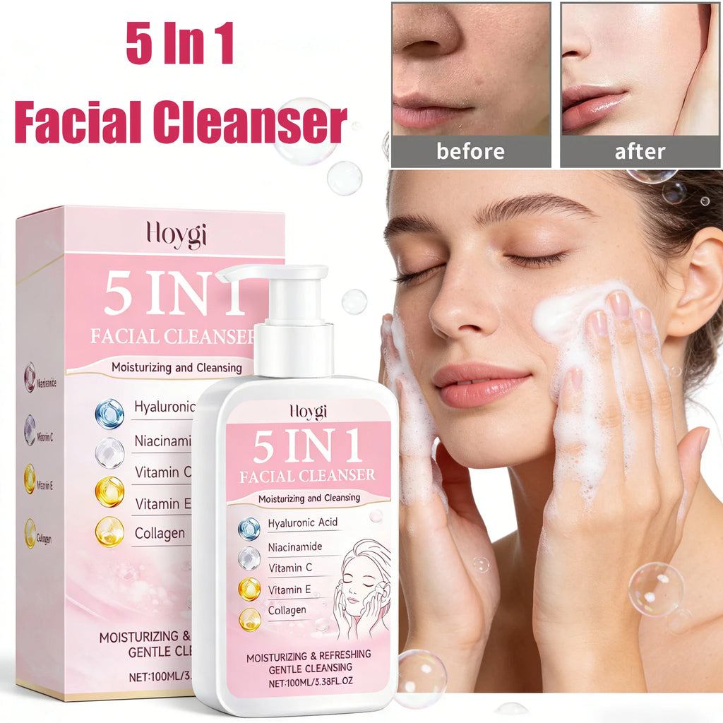 Hoygi 5-in-1 Facial Cleanser – Hydrating, Brightening Foam Facial Cleanser Zpaxo