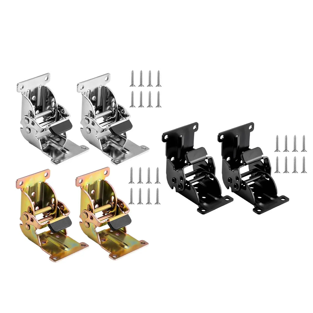 2x Furniture Leg Hinges Folding Accessory 0-90-180 Degree Simple Assembly Multifunctional Lock Extension Support Self Locking Zpaxo