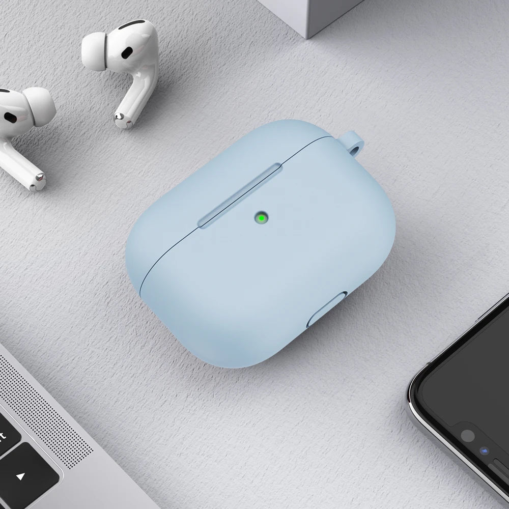 Soft Silicone Case For Apple AirPods Pro Protective Case Wireless Earphones Cover With Hook For Airpods Pro 1st gen Box Bag Case Zpaxo