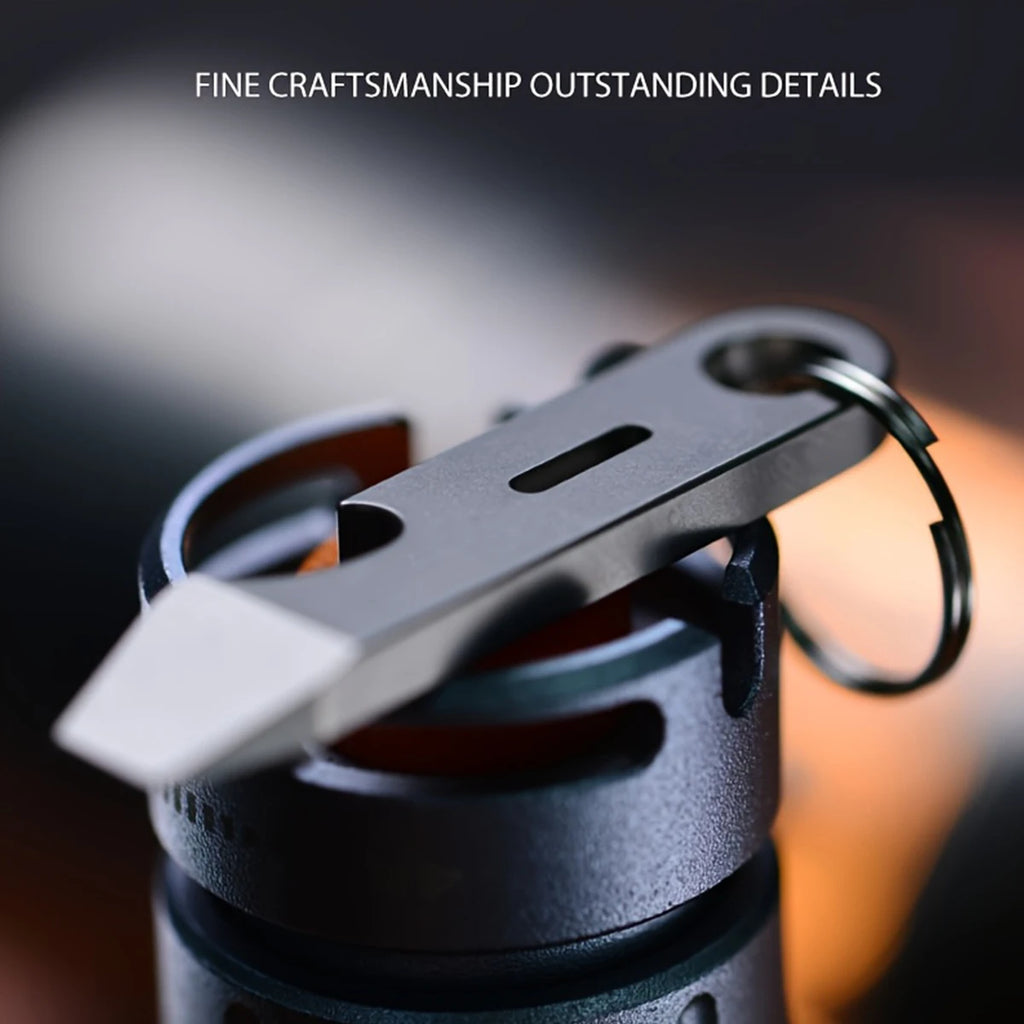 Titanium EDC Keychain Tool – Bottle Opener, Screwdriver & Pry Bar