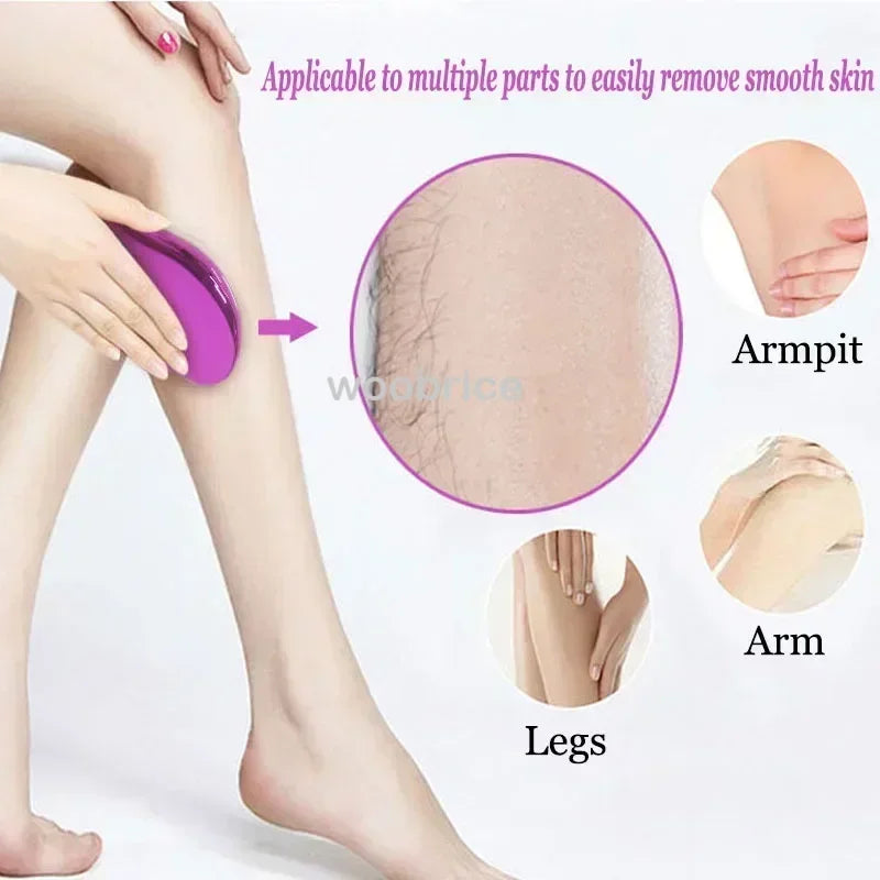 Eraser Depilator Leg Hair Crystal Epilator Hair Physical Hair Removal Eraser Glass Remover Painless Epilator Cleaning Reusable Zpaxo