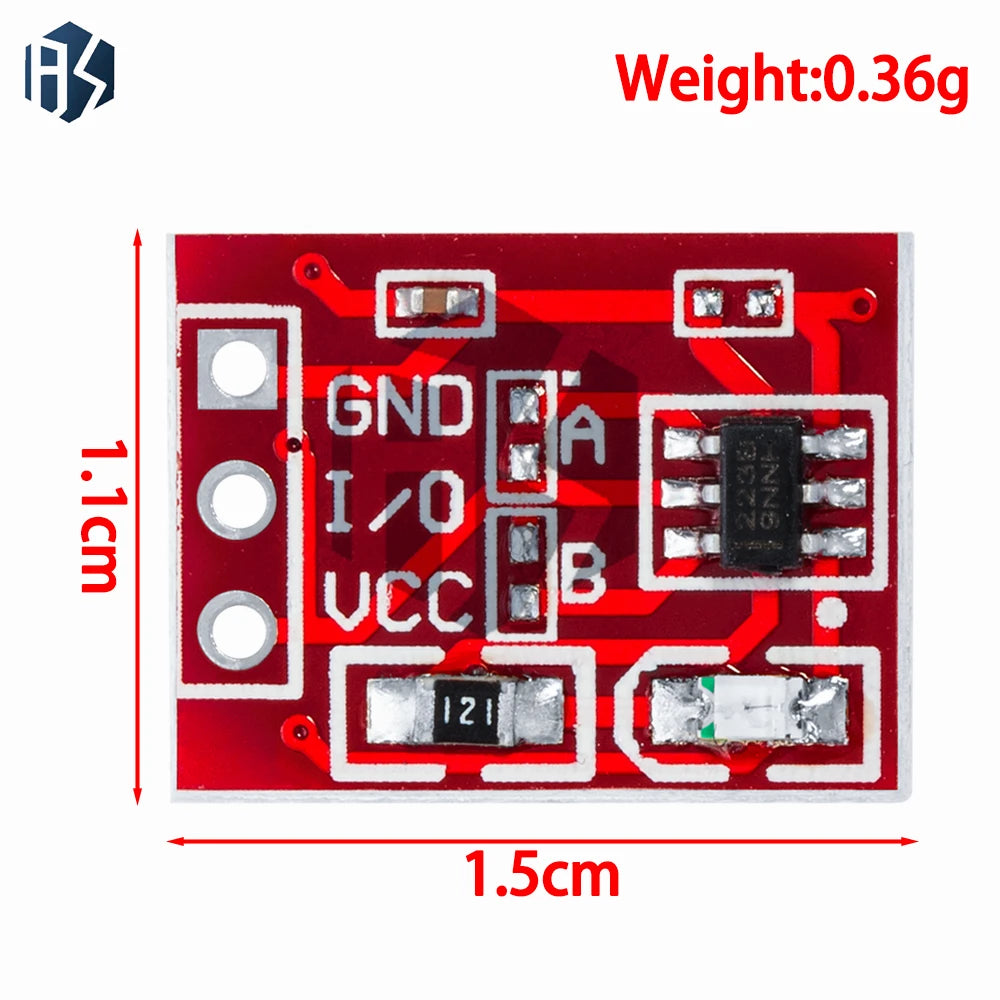 TTP223B Capacitive Touch Module: Plug & Play Switch for Arduino/Raspberry Pi – High Sensitivity, Factory Calibrated Zpaxo