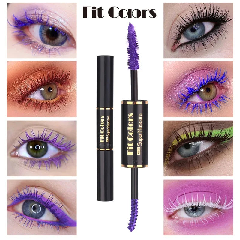 Double Head Colorful Mascara Waterproof Fast Dry Eyelashes Thick