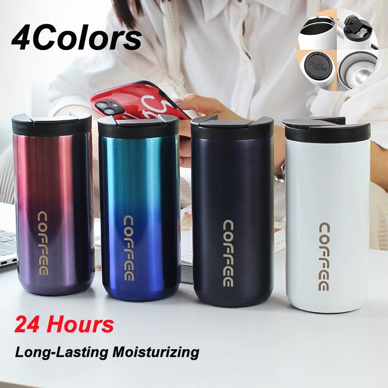 Stainless Steel Insulated Coffee Thermos Leakproof Thermal Mug Vacuum Flasks Portable Car Coffee Cup for Travel Zpaxo