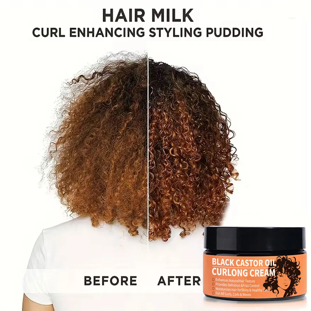 Black Castor Oil Curl Defining Cream – Anti-Frizz & Hydrating Curl Defining Cream Zpaxo