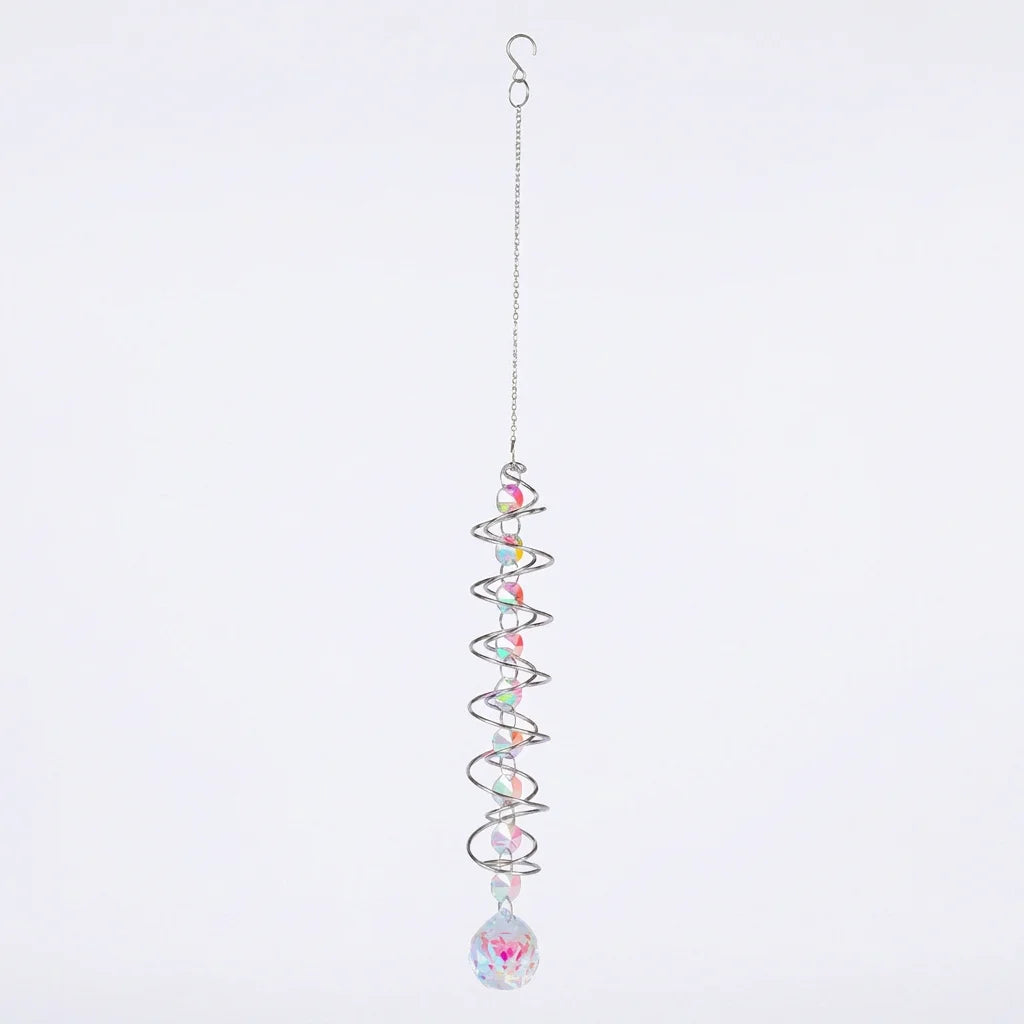 Spiral Crystal Suncatcher – Rainbow Maker Window Hanging Decor
