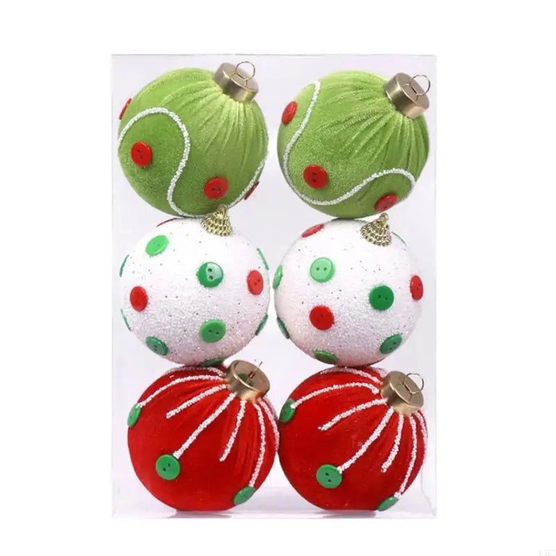 1 Box Festival Plush Sphere Decorations Colorful Dots Christmas Tree Zpaxo for Grinch color China Mainland