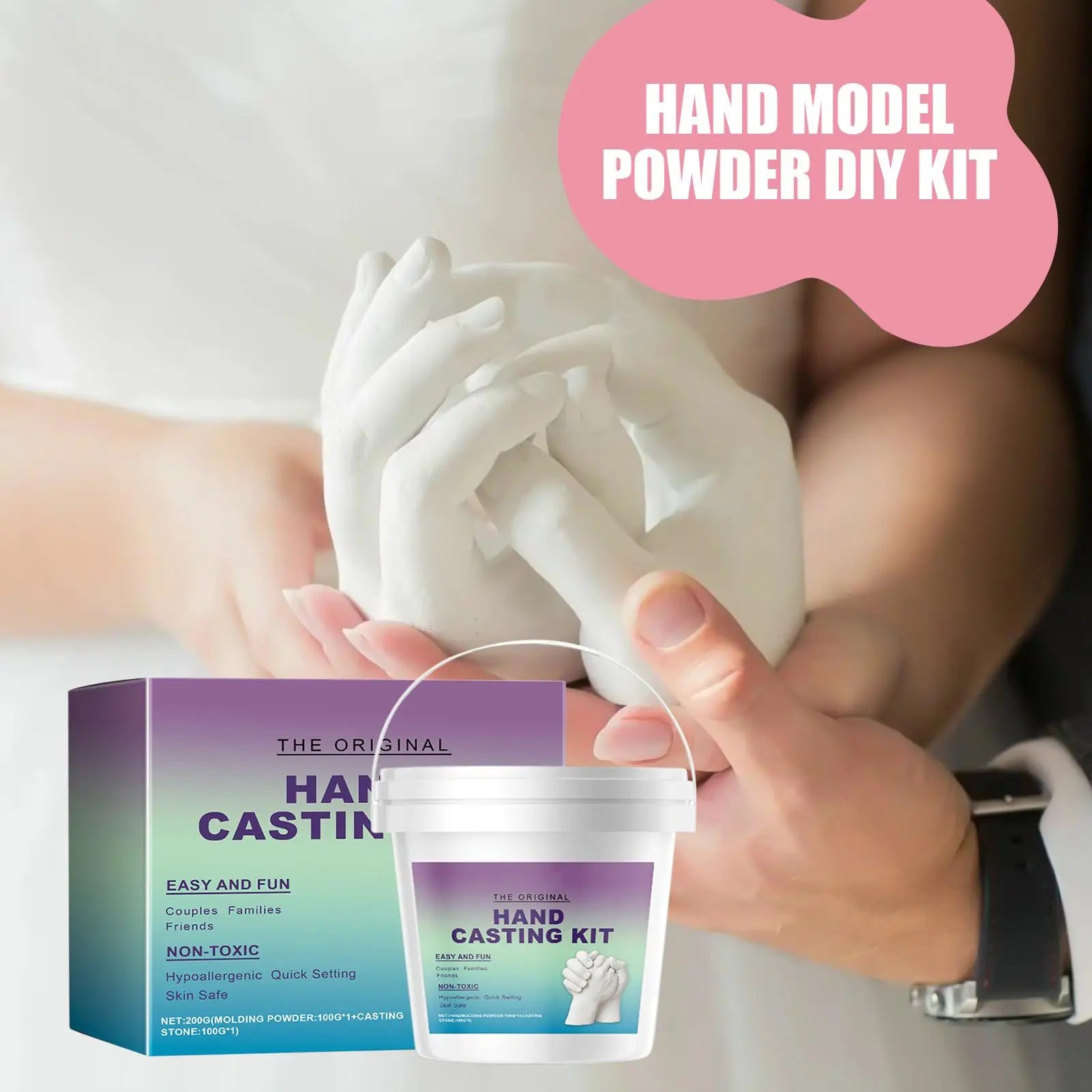 Handmade Plaster Hand Mold Casting Kits Couples Romantic DIY Keepsake
