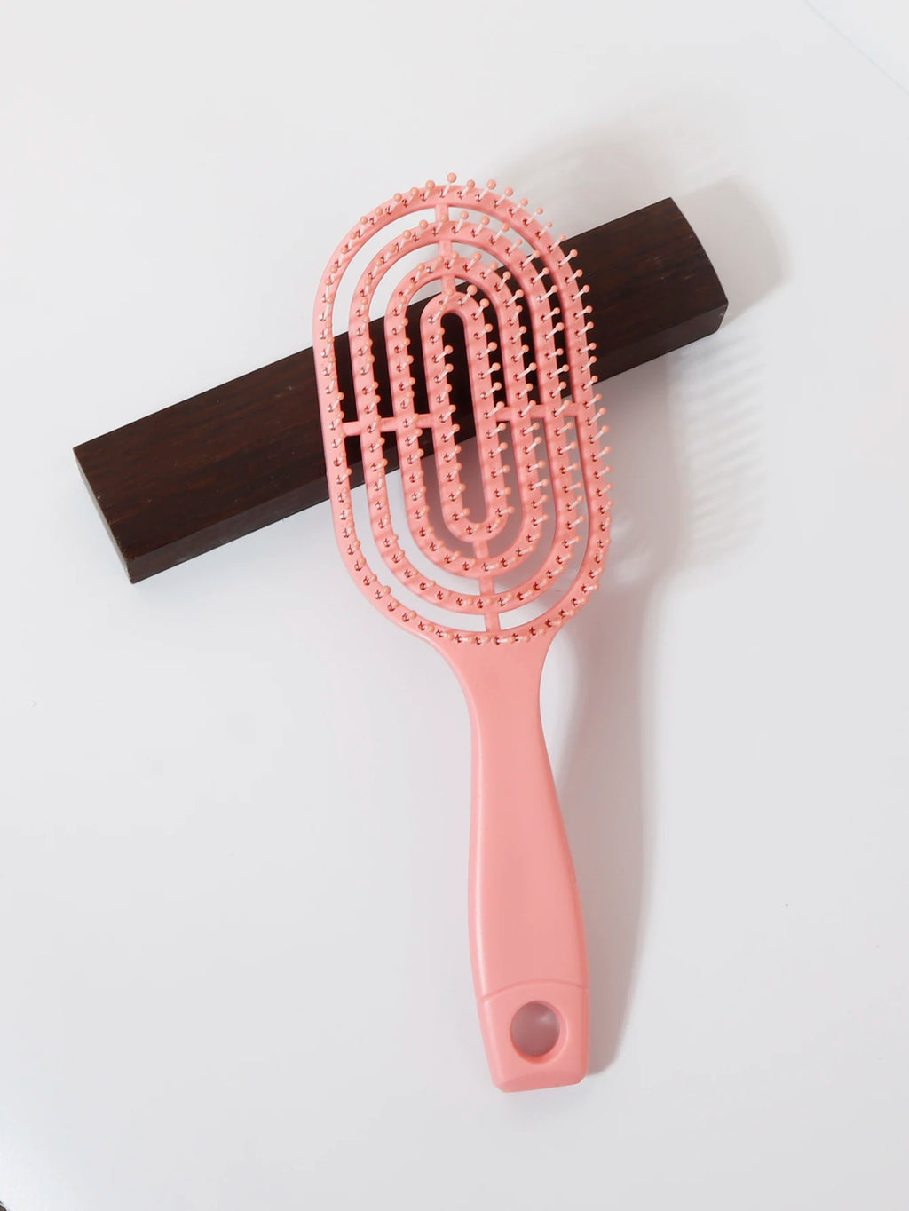 Relaxing Elastic Massage Comb Portable Hollow Comb Scalp Massage Brush Salon Styling Tool Oval Comb Special for real hair wigs Zpaxo Pink