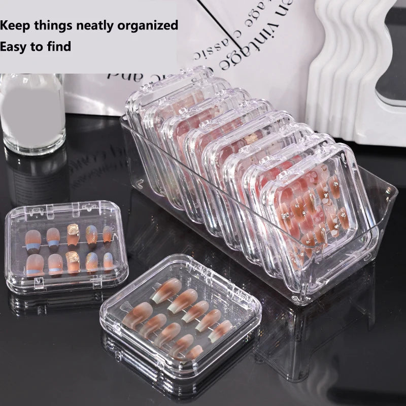 Armour storage box with flip cover, jewelry box, transparent nail art box, desk storage and display use Zpaxo