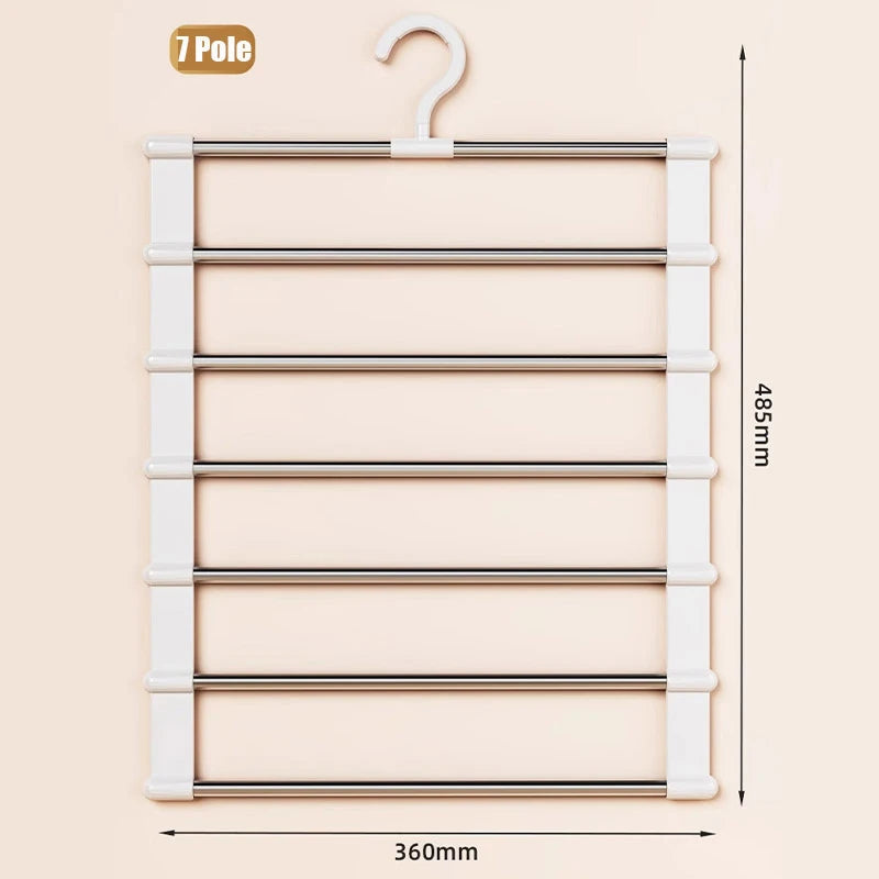 5 7 Layers Stainless Steel Pants Hangers Folding Space-saving Clothes Zpaxo 7 Layers