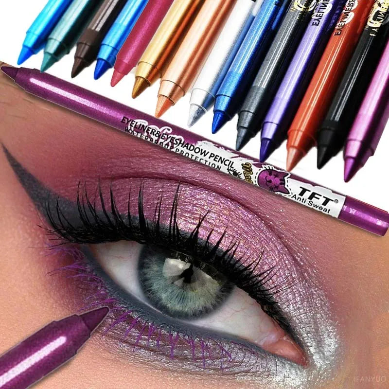 Pearlescent Matte Eyeliner Pencil Colorful Quick-dry Waterproof Eye