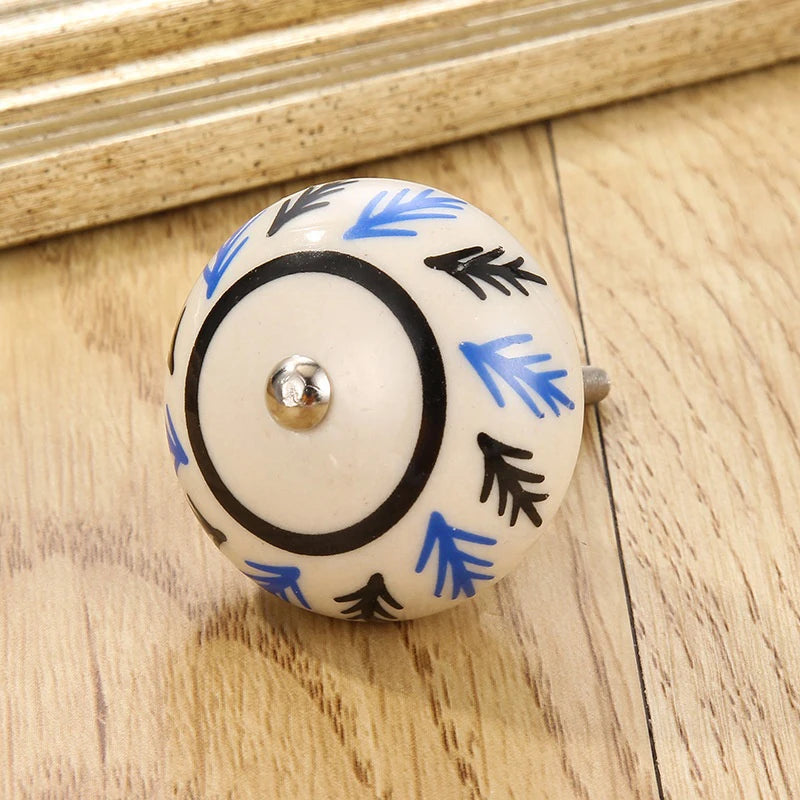 1PCS Multicolor Ceramic Knobs For Cupboard Cabinet Dresser And Furniture Antique Floral Drawer Handle Pull Door Knob Zpaxo A15
