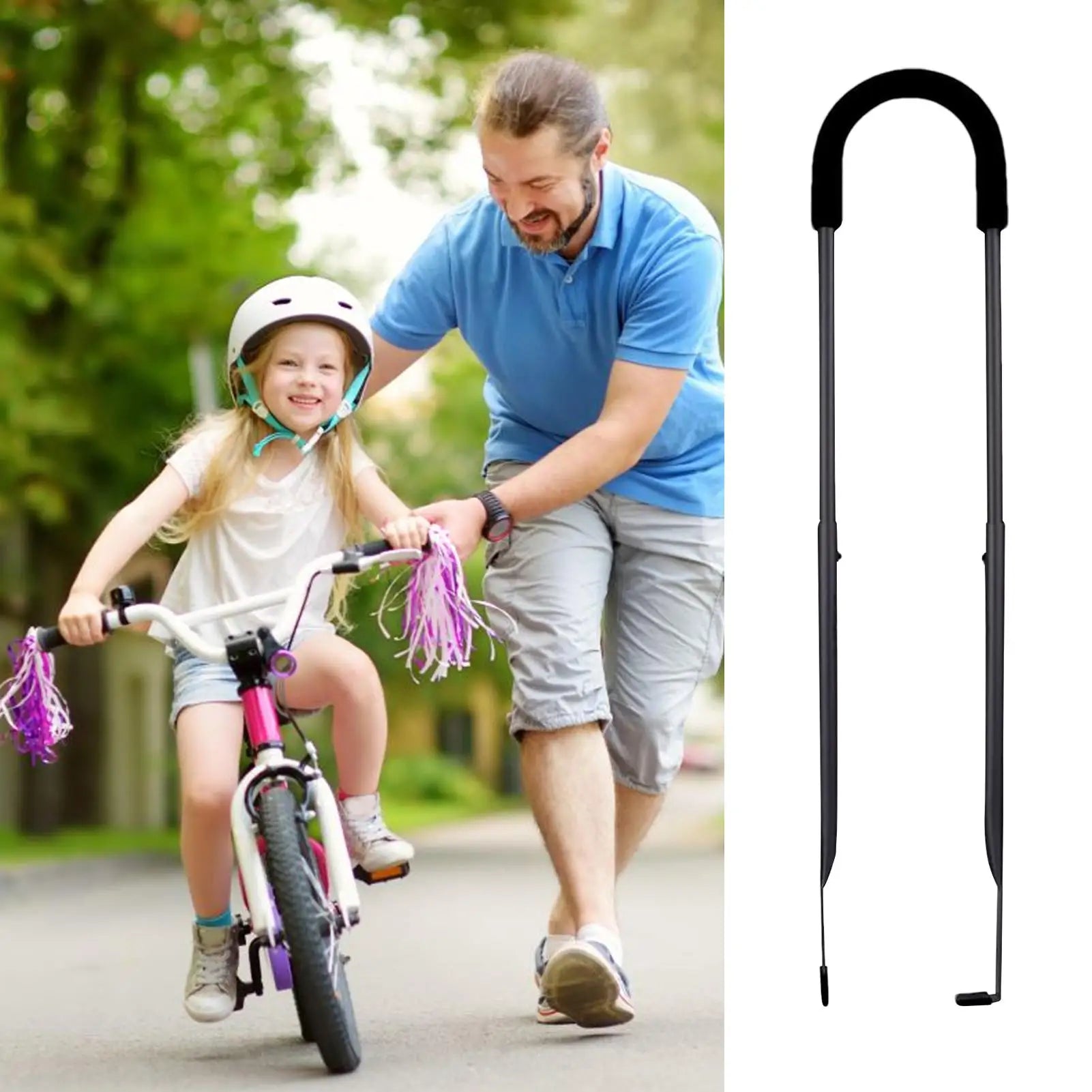 Bike Training Bar Children Cycling Safety Trainer Handle Kids Riding