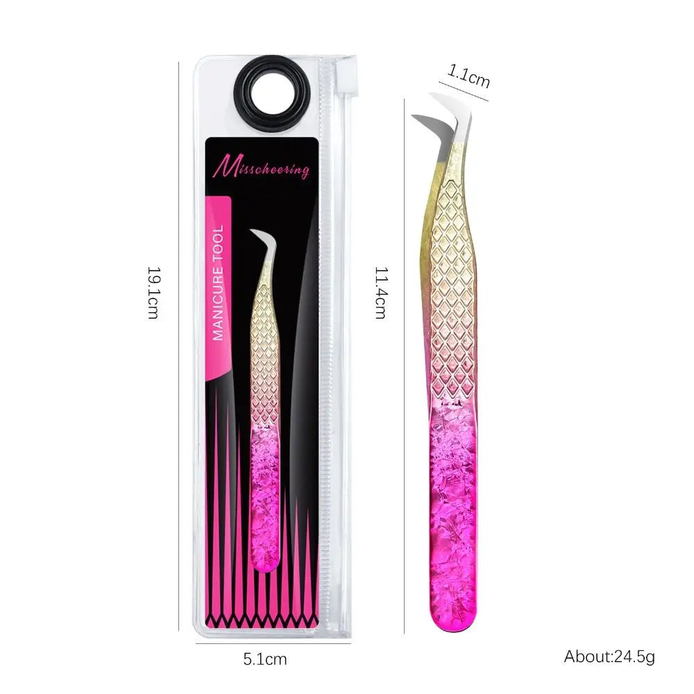 Professional Eyelash Tweezers Ice Flower 3D Accurate Eyebrow Grafting Zpaxo