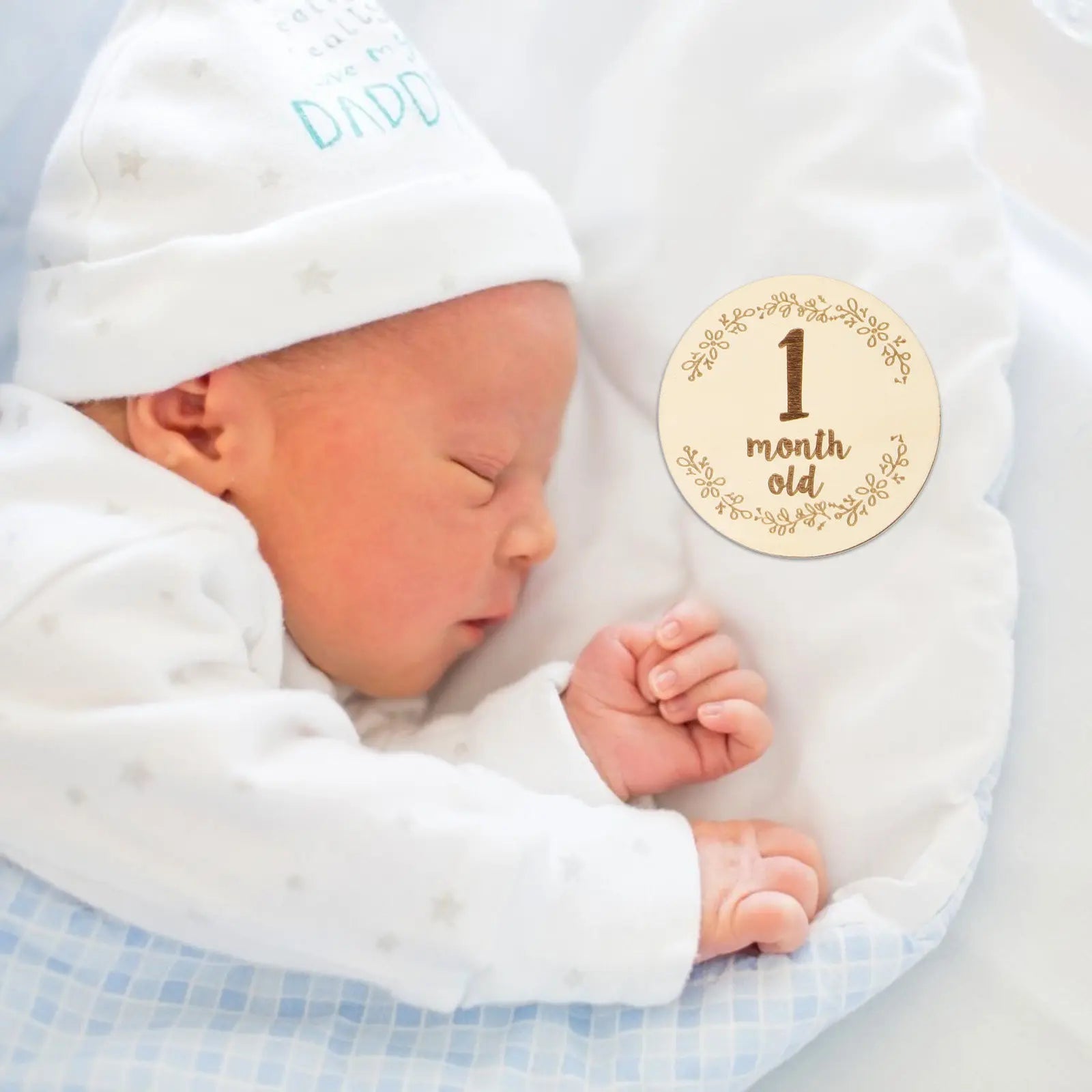 Safe Eco Friendly Wooden Baby Milestone Cards Creative Fun Shaped