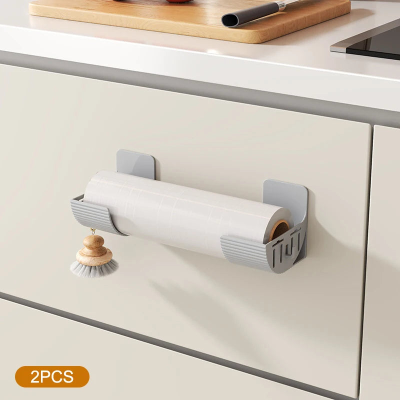 A2pcs No-drill Kitchen Storage Rack Multi-functional Fresh Film
