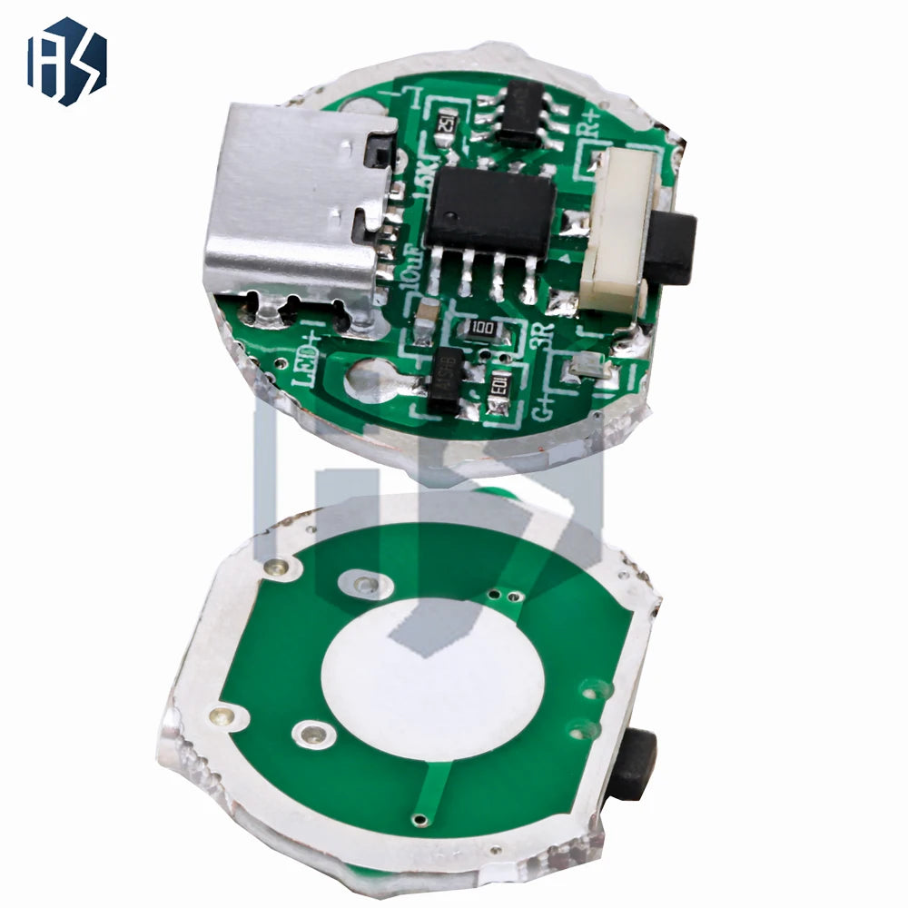 10W LED Flashlight Driver Board (1/5PCS): IC-Integrated with 2-Speed Operation, Switch & Charging Support Zpaxo