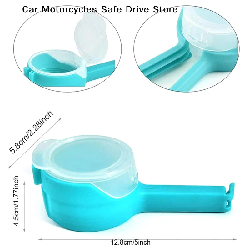 CM4Pcs Food Bag Clips Pour Spout Durable Plastic Sealing Snacks