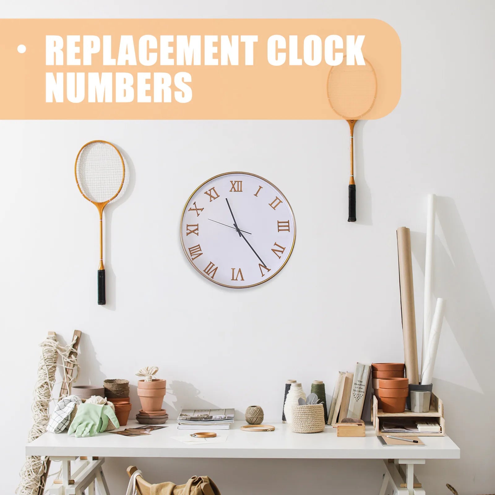Clock Accessories Black Roman Numeral Wall Number Hardware Numbers