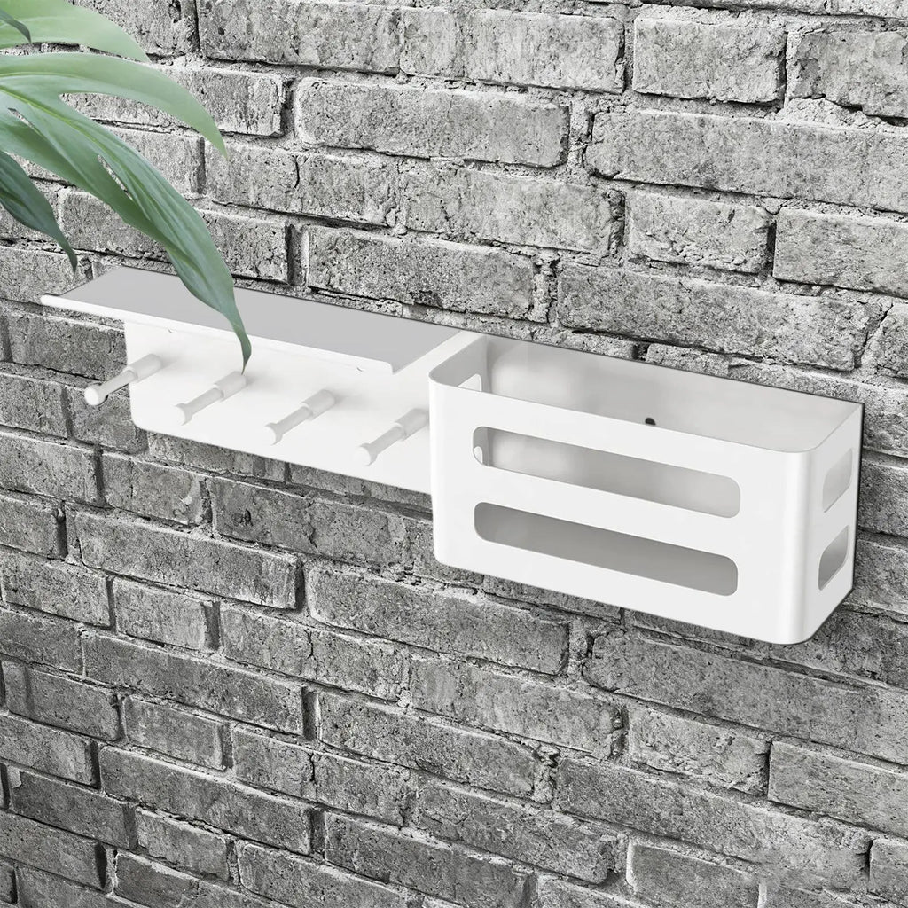 Keys Holder Wall Shelf 4 Hooks Modern Decor Key Mail Entryway Home