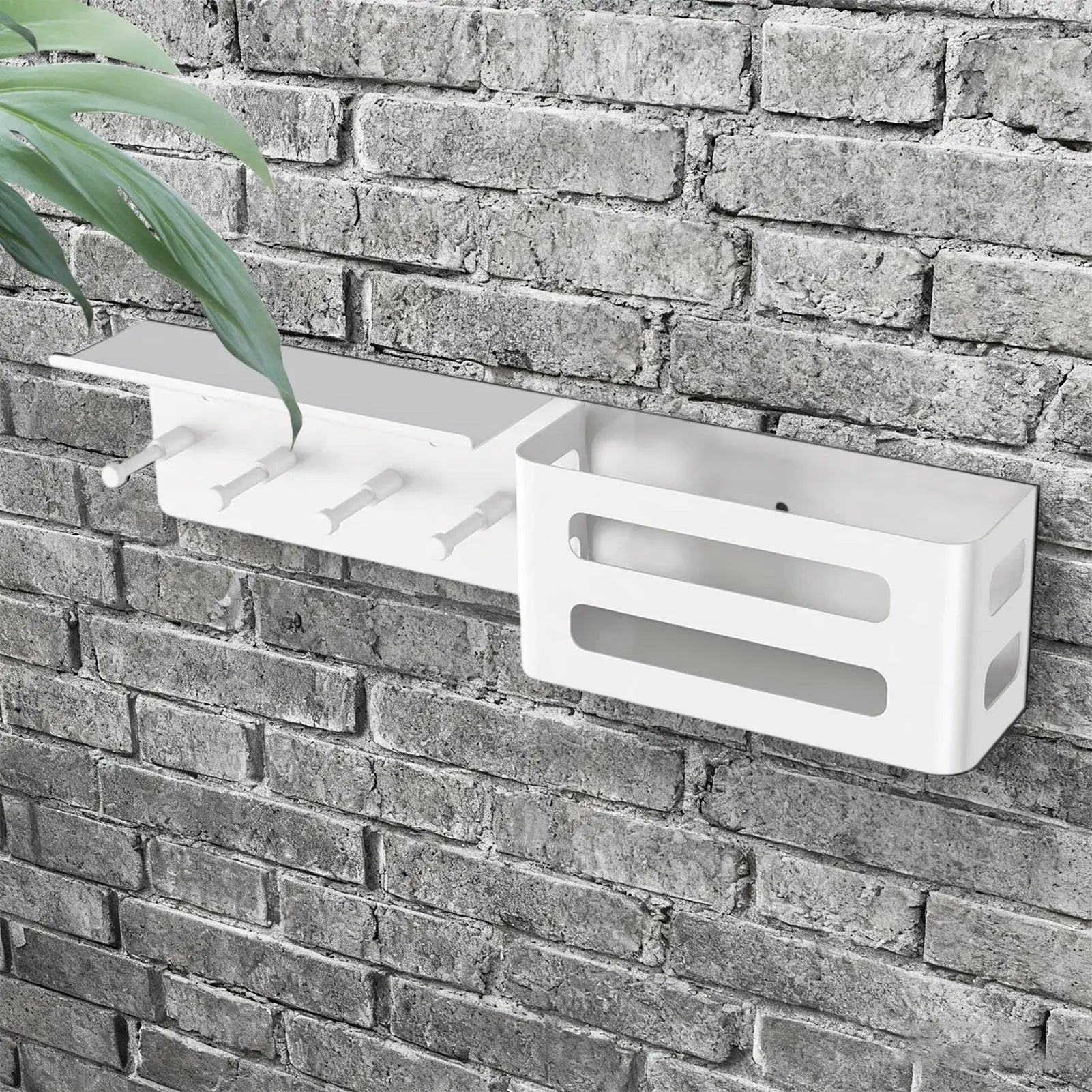 Keys Holder Wall Shelf 4 Hooks Modern Decor Key Mail Entryway Home