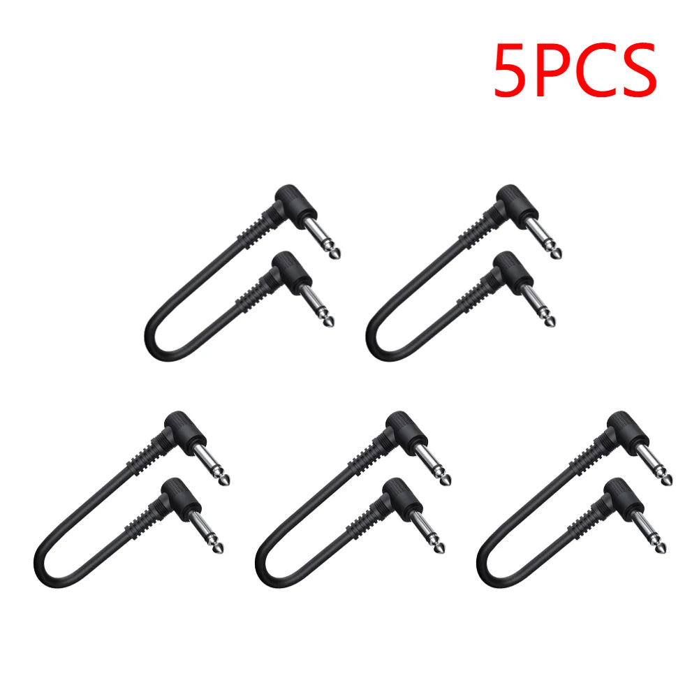 1- Guitar Bass Effect Pedal Patch Cable 1 Right Angle Shielded Low