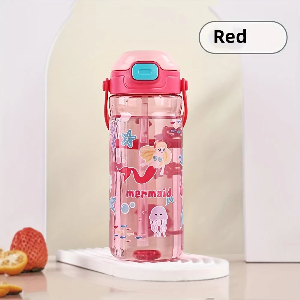 18.6 oz Cute Portable Kettle with Straw, 550ml Large Capacity Leak-Proof Drinking Cup for Outdoor Sports, Travel & Cam Zpaxo Red