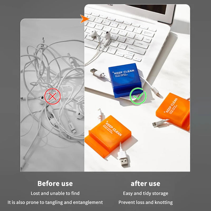 Portable Cable Storage Box – Rotatable Cord Organizer Case