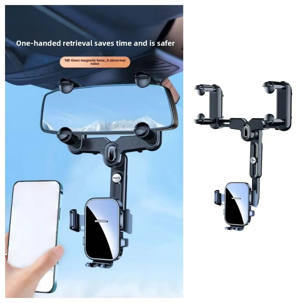Adjustable Rearview Mirror Phone Holder Rotating Car Mount Stand Zpaxo