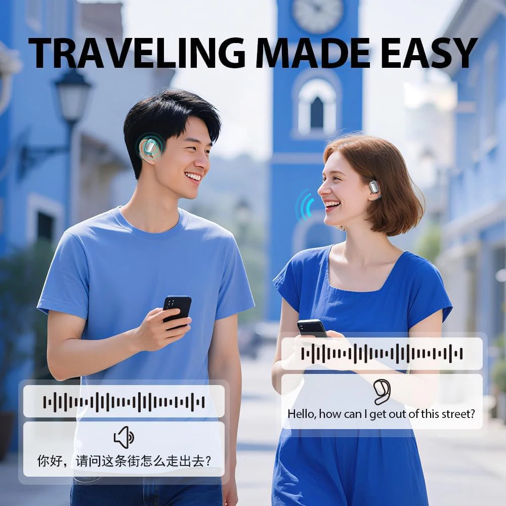 UYUXIO AI Language Translation Earbuds Real Time LCD Touch Screen