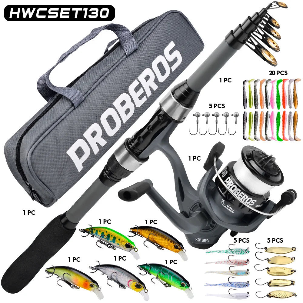 Portable Telescopic Saltwater Fishing Rod & Reel Combo Set