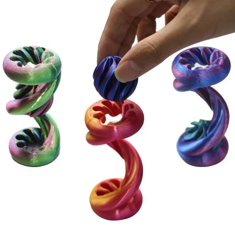 3D Printed Fidget Toys Passthrough Fidget Toys Thread Illusion Cool Gadgets For Stress Relief Boys Kids Adults Classroom Home Zpaxo