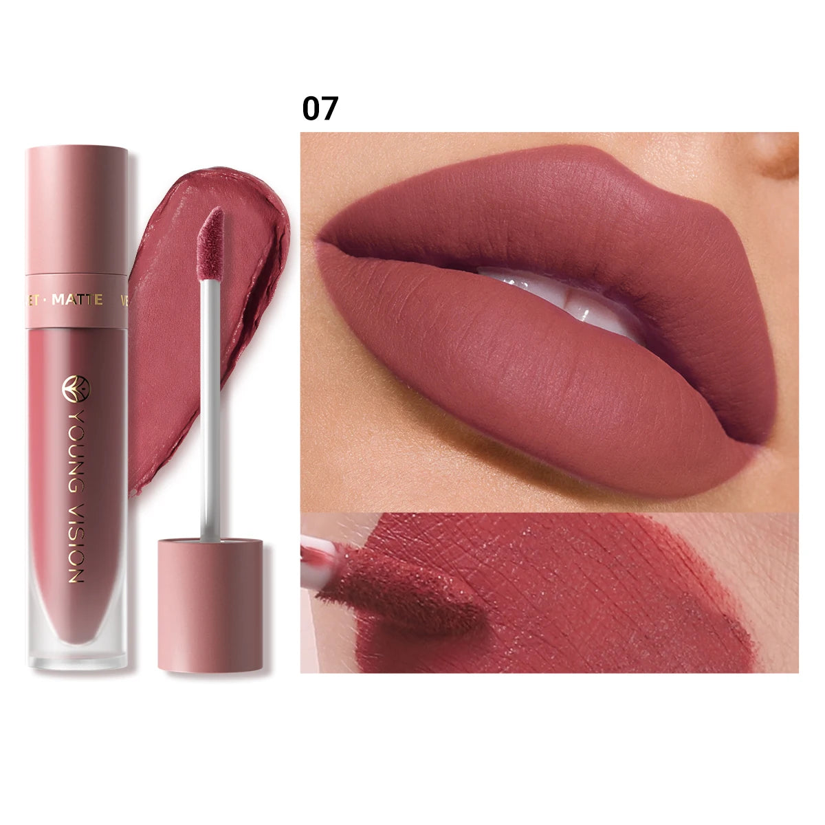 Velvet Matte Lip Gloss Matte Velvet Smooth Easy Dimensional Plumping Lipstick -To-Apply Square Tube Lip Gloss Waterproof Three Zpaxo 7 6g