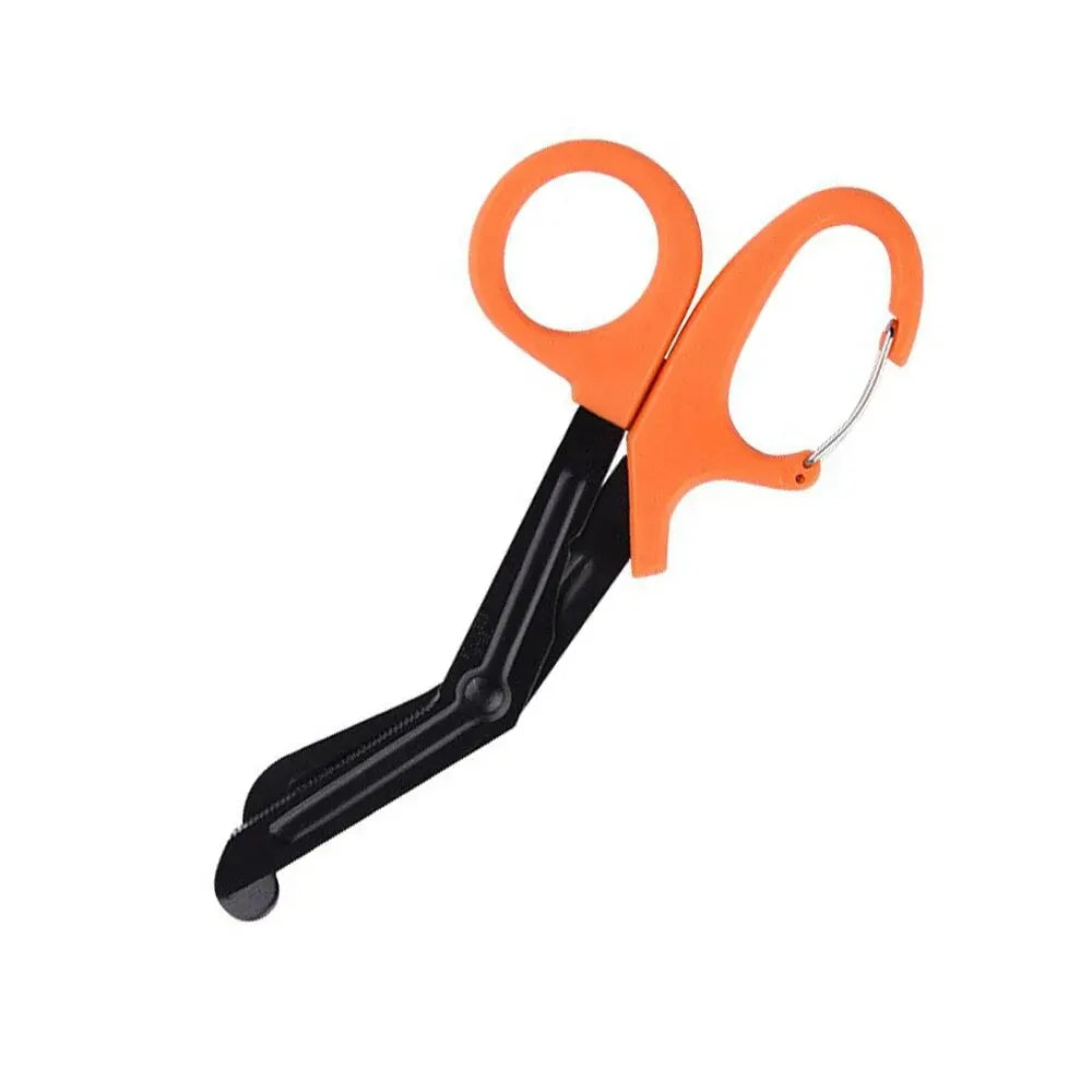 Emergency Medical Bandage Scissors Trauma Shears With Carabiner Bandage Shears Outdoor Trauma Gauze Tactical Shear Trauma Shears Zpaxo Orange 18.5cm