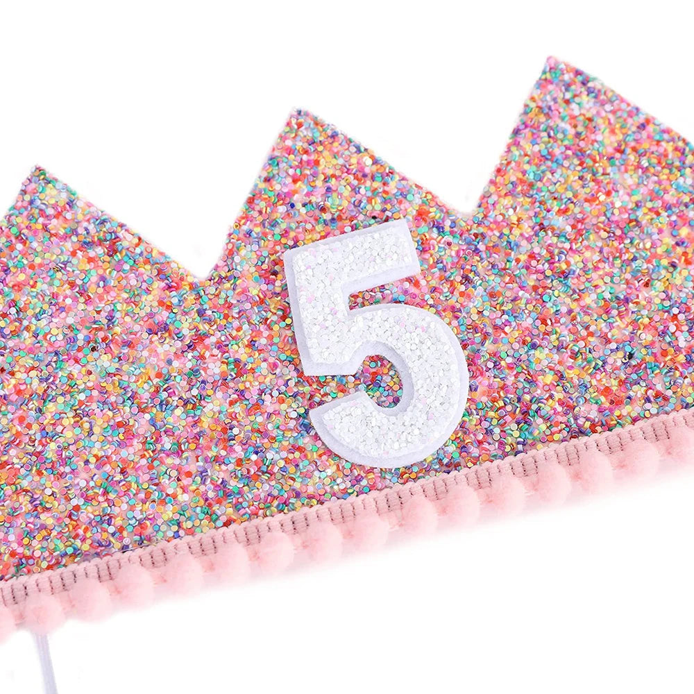 Pink Princess Crown Baby Birthday Party Hat Half Year Old 1st 2nd 3rd