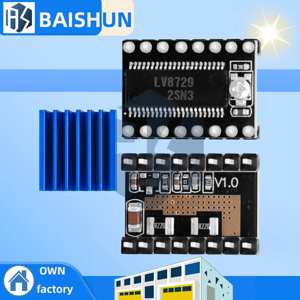 LV8729 Stepper Motor Driver 128 Microsteps for 3D Printers, with Free Heatsink Zpaxo Default Title